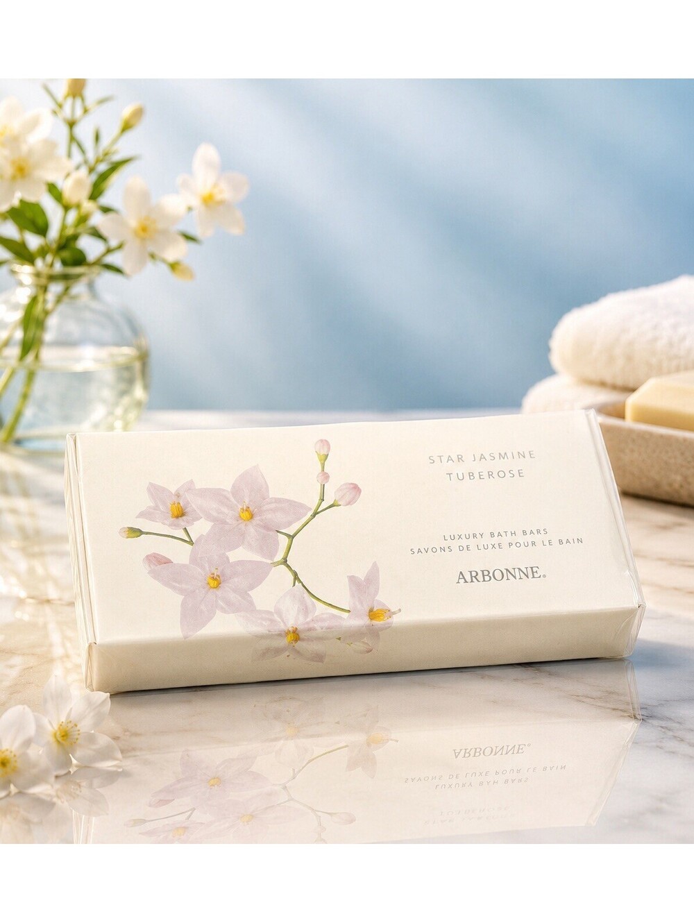 NIB Arbonne 2000s 2 Star Jasmine Tuberose Luxury Bath Bars Sealed FREE SHIPPING